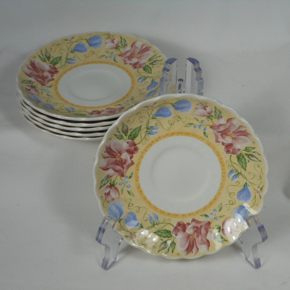 6 saucers. Churchill made in Staffordshire UK